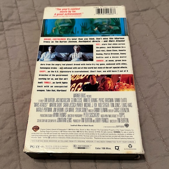Mars Attacks! VHS tape 1996 - Picture 3 of 3